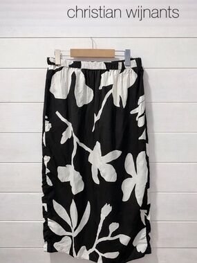 Christian Wijnants Black & White Floral Skirt – Size 42